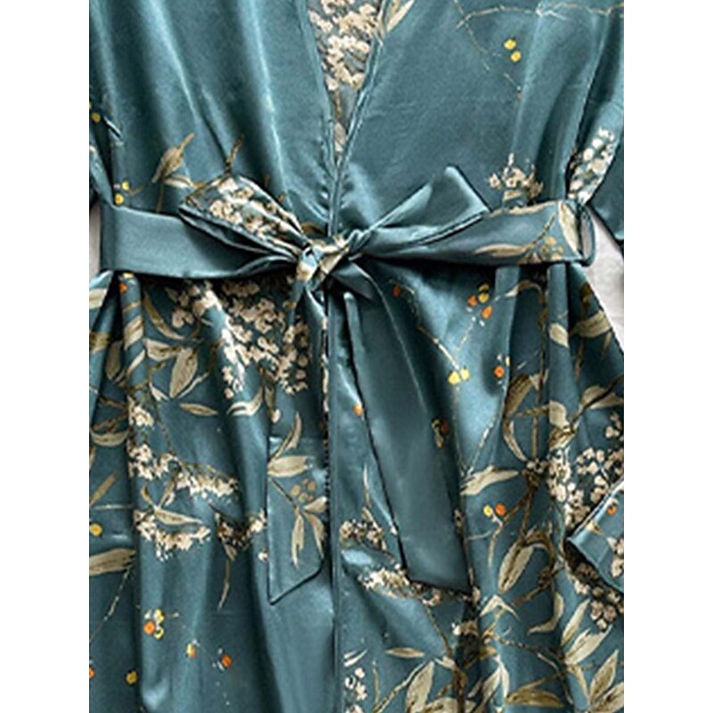 Women's Pajamas Luxury Home Green cherry Summer Spring2