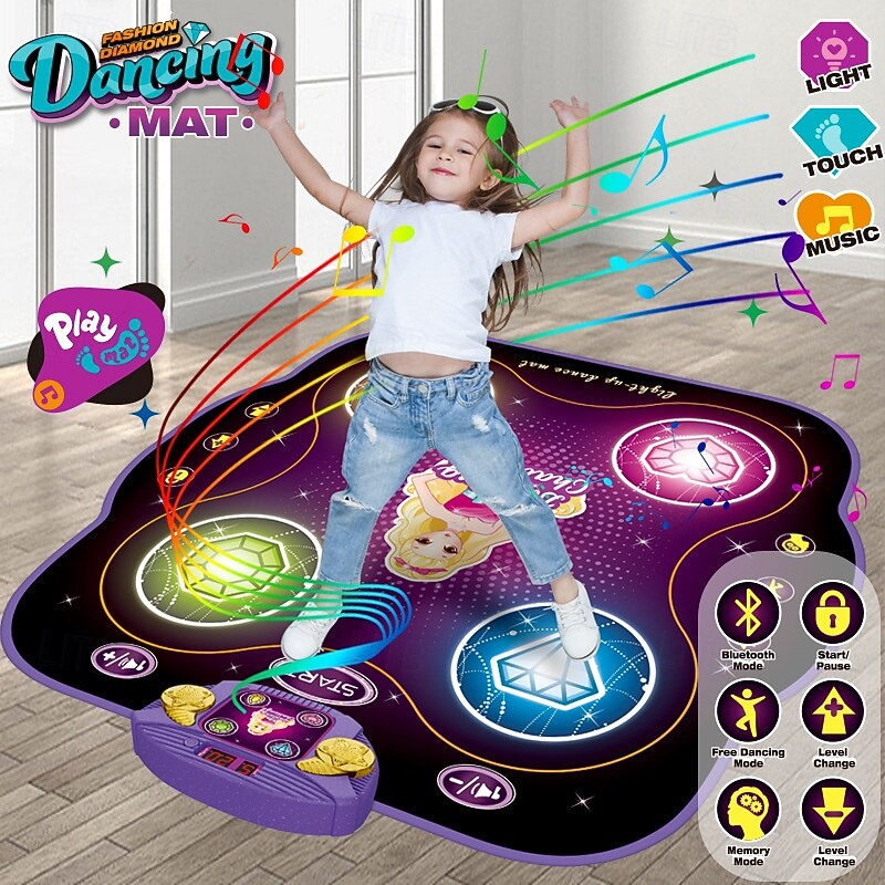 Multicolor Interactive Floor Piano Keyboard - Musical Mat, Polyester Animal Design Carpet Blanket, Toys, Touch