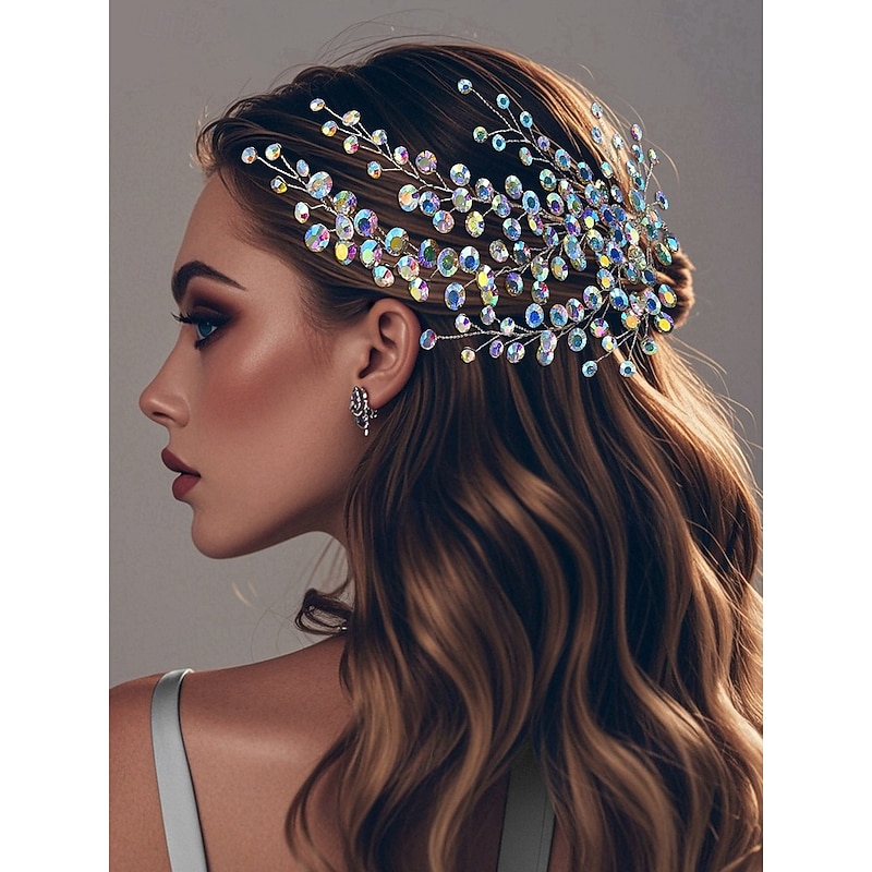 Crystal Rhinestone Bridal Hair Accessory – Elegant Flower and Leaf Design Headpiece for Women – Perfect for Weddings, Parties and Special Occasions4