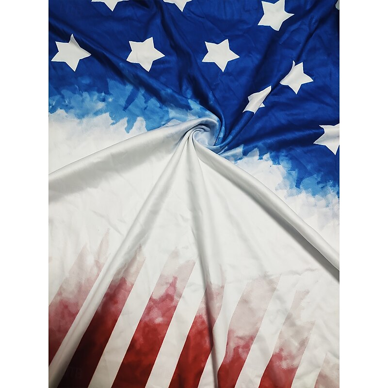 Women's Patriotic  Dress Mini Dress Casual Dress Stylish Casual Daily Regular Fit Flag Red White And Blue Short Sleeve Crew Neck Blue Summer3