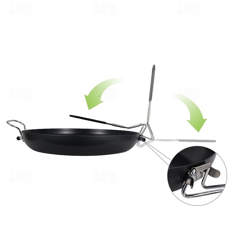9-Inch Folding Camping Frying Pan - Non-Stick Aluminum Cookware for Outdoor Cooking - Lightweight, Compact & Easy to Clean3
