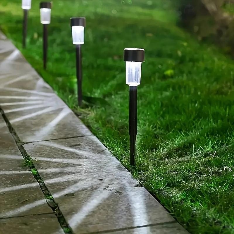 10 Pcs Outdoor Solar Small Tube Plug in Light Courtyard Garden Lawn Path Valentine's Day Wedding Festival Atmosphere Decorative Light4