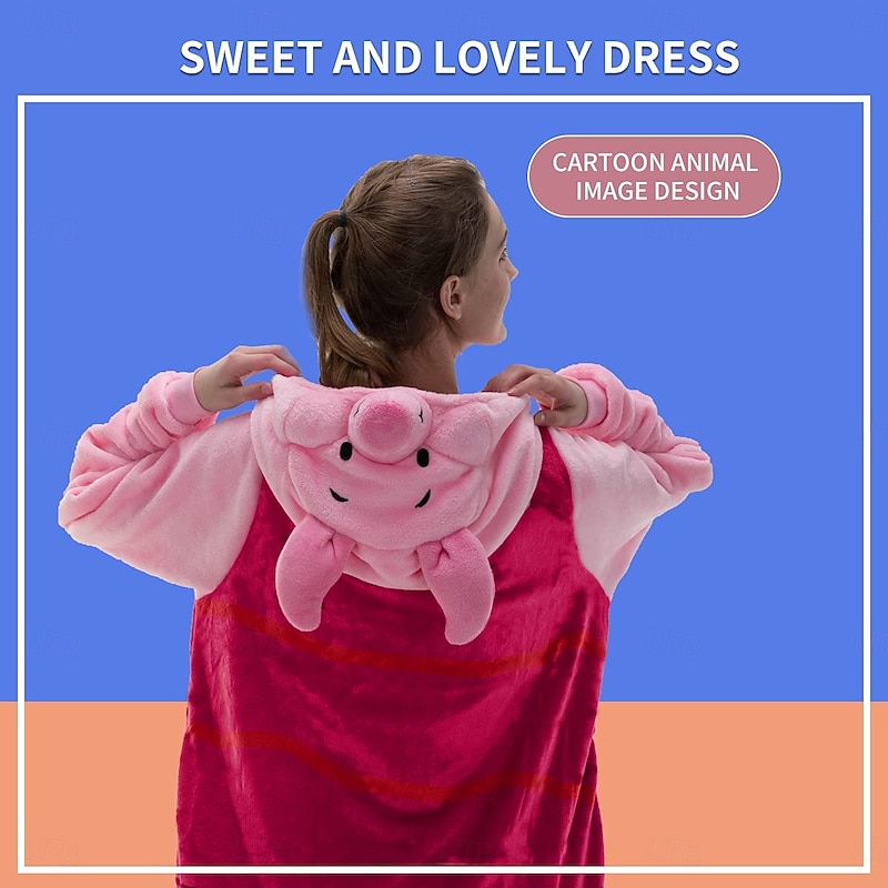 Kid's Adults' Cartoon Patchwork Group Costume Nightwear Onesie Pajamas Carnival Costume Piggy / Pig Animal Onesie Pajamas Kigurumi Pajamas Funny Costume For Men and Women Boys and Girls Carnival3