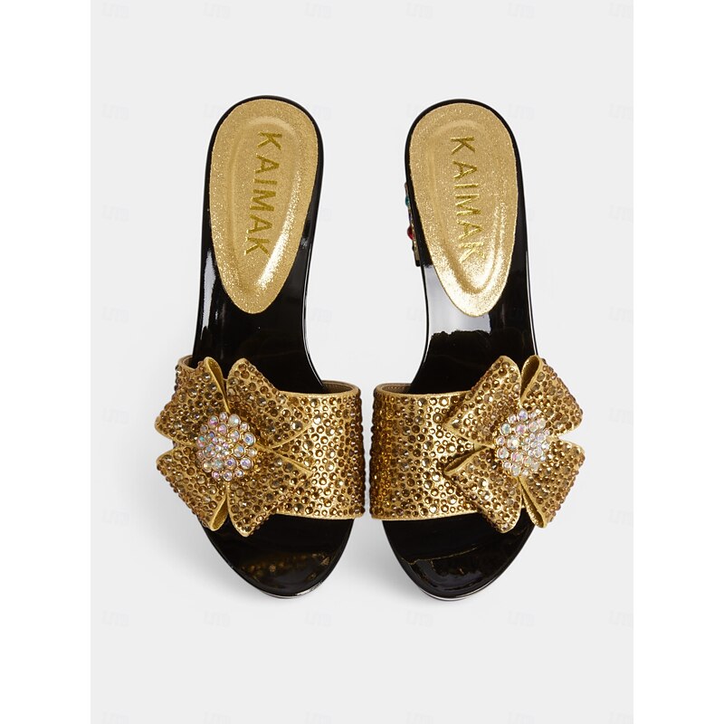 Sparkling Rhinestone Bow High Heel Sandals with Matching Clutch – Glamorous Shoes for Weddings, Parties, and Formal Events3