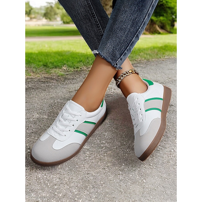 Lace-Up Sneakers with Faux Suede Accents, Casual Style for Women, Ideal for Everyday Wear and Active Lifestyles4