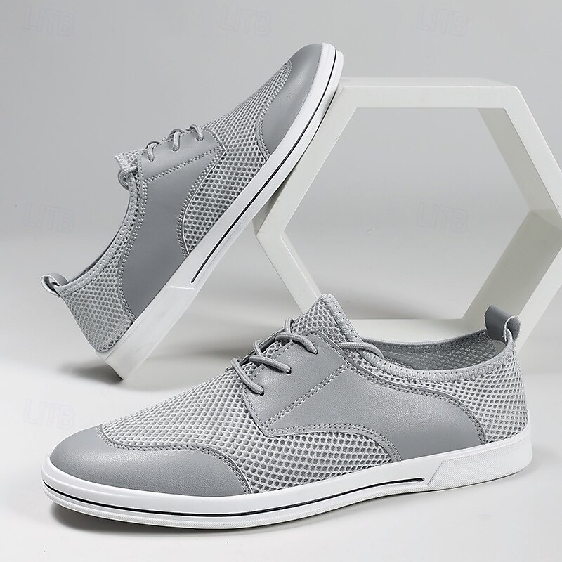 Men's Lightweight Breathable Mesh Lace-Up Sneakers – Casual Walking Shoes with Airy Design for Summer, Travel & Everyday Comfort3