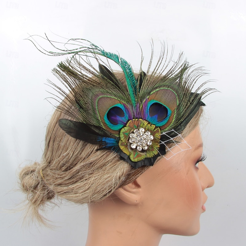 Retro Vintage 1920s Headpiece Masquerade The Great Gatsby Charleston Feather Fancy Dress Women's Halloween Carnival Masquerade Cocktail Party Prom Wedding Party Teen Adults' Headwear