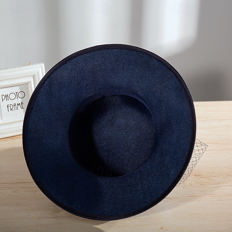 Hats Polyester Fedora Hat Wedding Elegant Vintage With Bowknot Headpiece Headwear2