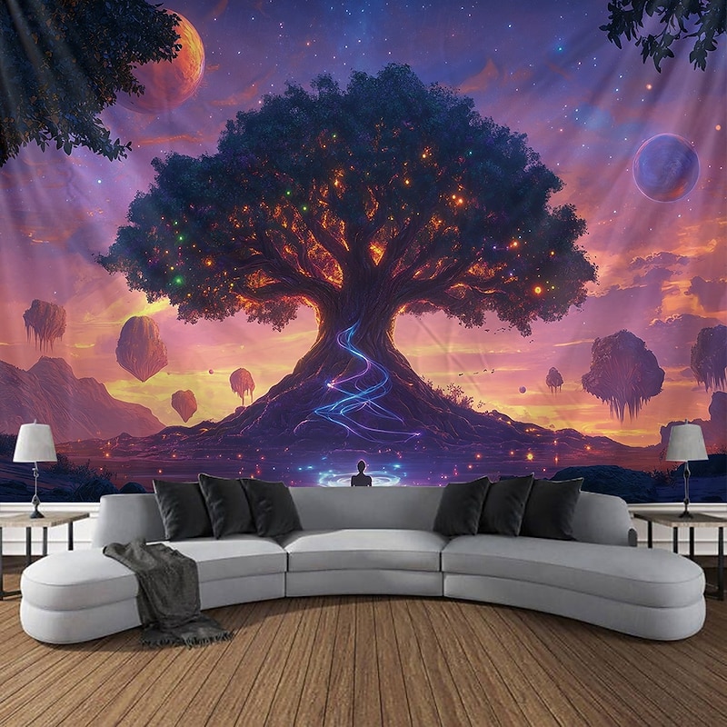 Mandala Hanging Tapestry Tree of Life Wall Art Large Tapestry Mural Decor Photograph Backdrop Blanket Curtain Home Bedroom Living Room Decoration