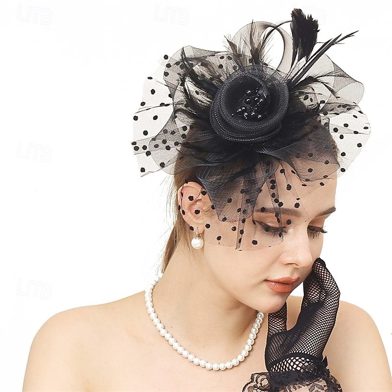 Fascinators Hats for Women Kentucky Derby Tea Party Hat Wedding Mesh Ribbons Cocktail Fancy Flower Feathers Fascinator Clip
