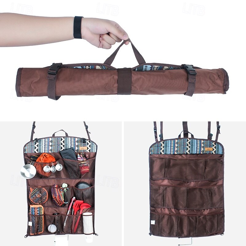 1Pc Outdoor Multifunctional Storage Hanging Bag, Portable, Durable, Perfect for Organizing Gear, Camping Essentials, Travel Items, Easy to Hang and Access2