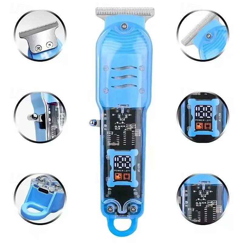 Hair Clippers Rechargeable Hair Clipper Transparent Electric Hair Trimmers For Men Cordless Hair Cut Machine4