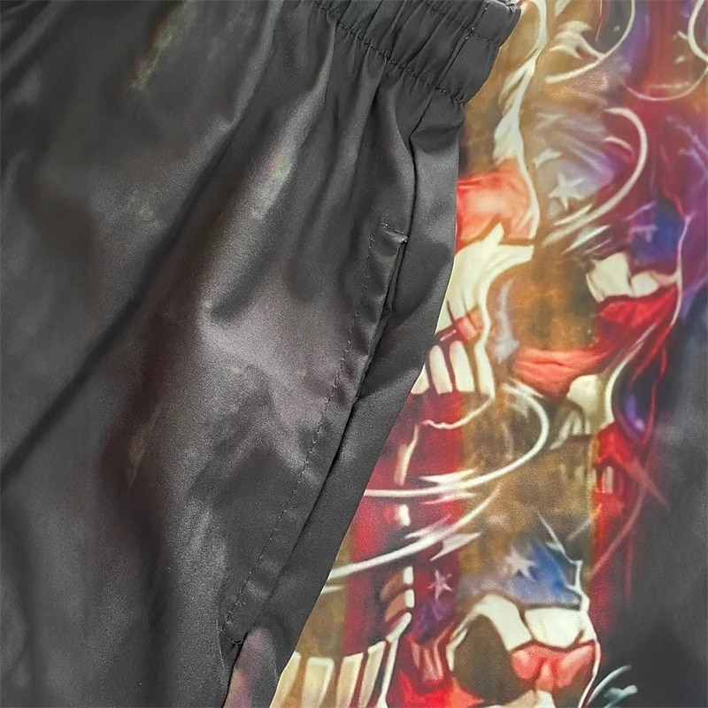 Men's Swim Trunks Swim Shorts 4-Way Stretch Fabric Board Shorts Bottoms Drawstring with Pockets Swimming Surfing Beach Water Sports Printed National Flag Summer Spring4