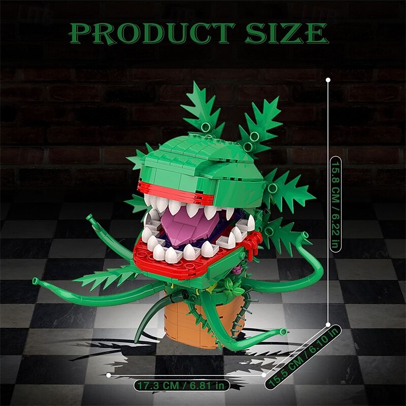 Audrey II Building Blocks Set Piranha Flower Little Shop of Horrors Building Kit Cannibal Flower Building Bricks Toys Gifts for Boys Girls Kids Adult(303 Pieces)2