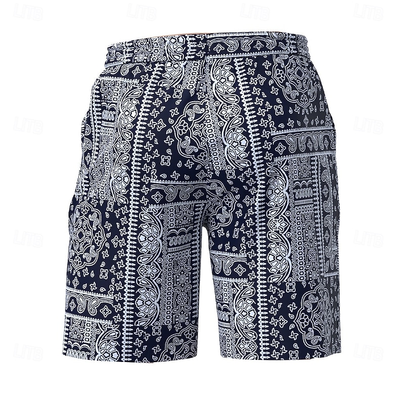 Men's Floral Paisley Swim Trunks Swim Shorts Board Shorts Mid Waist Streetwear Hawaiian Casual Daily Holiday Pocket Drawstring Elastic Waist Designer Clothing Apparel2
