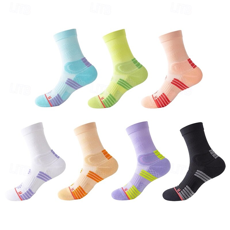 Men's Socks Compression Socks Bike Socks Sports Socks Athletic Socks Camping / Hiking Outdoor Exercise Cycling / Bike Bike / Cycling Anti-Slip Warm Non-Skid 1 Pair Winter Patchwork Cotton Blend Black2