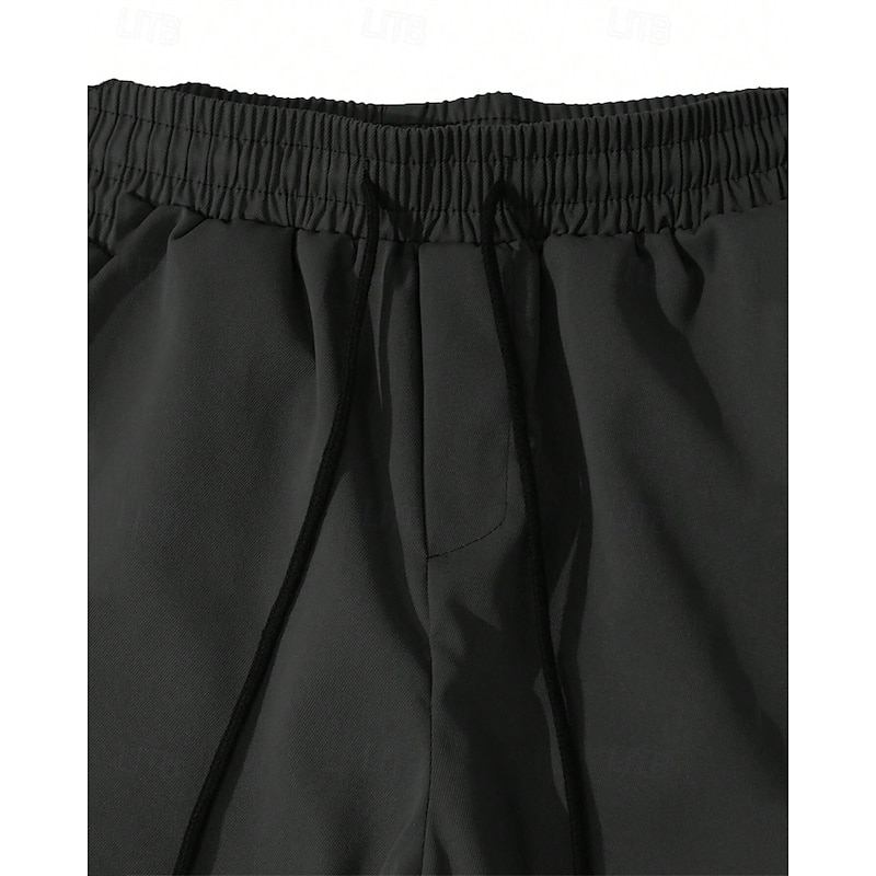 Men's Cargo Pants Trousers Elastic Waist Multi Pocket Plain Wearable Outdoor Daily Casual Dark Brown Black4