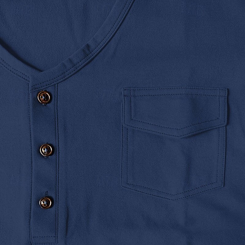 Men's Henley Shirt Tee Short Sleeve Solid Color Plain Casual Pocket Henley Outdoor Casual Daily Summer Spring &  Fall Black White Gray Henley T-Shirt4