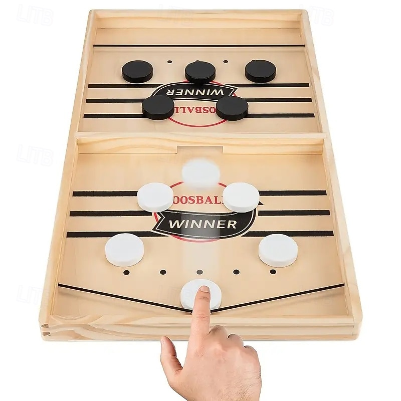 Fast Sling Puck Game - Wooden Board Sport Toys for Family - Birthday Gift Best for Christmas