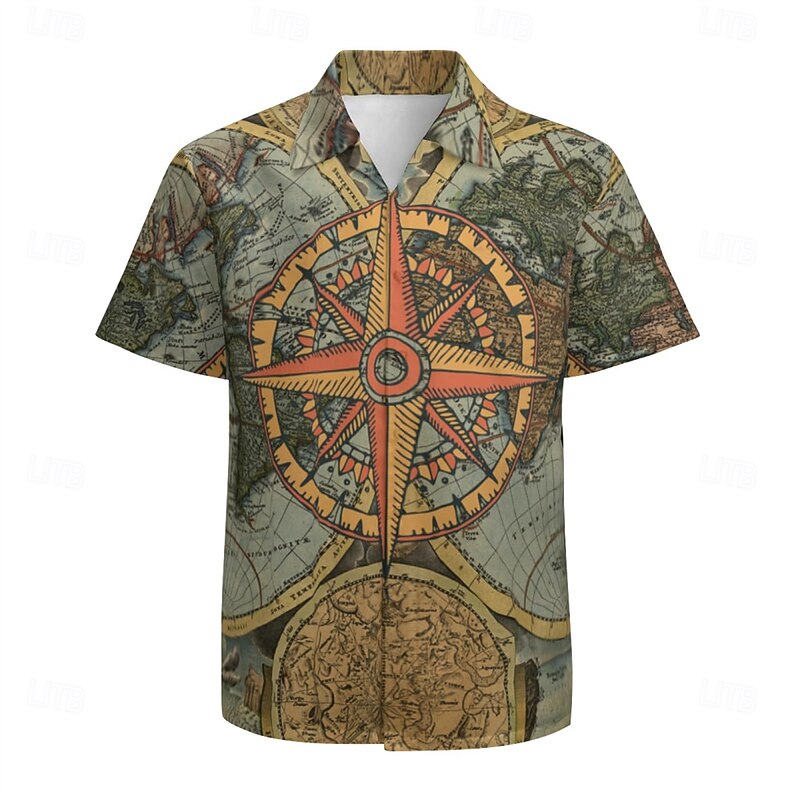 Retro Vintage 1970s Shirt Aloha Shirt Hippie Nautical Fancy Dress Men's Vacation Party Pride Parade Adults' Shirt4