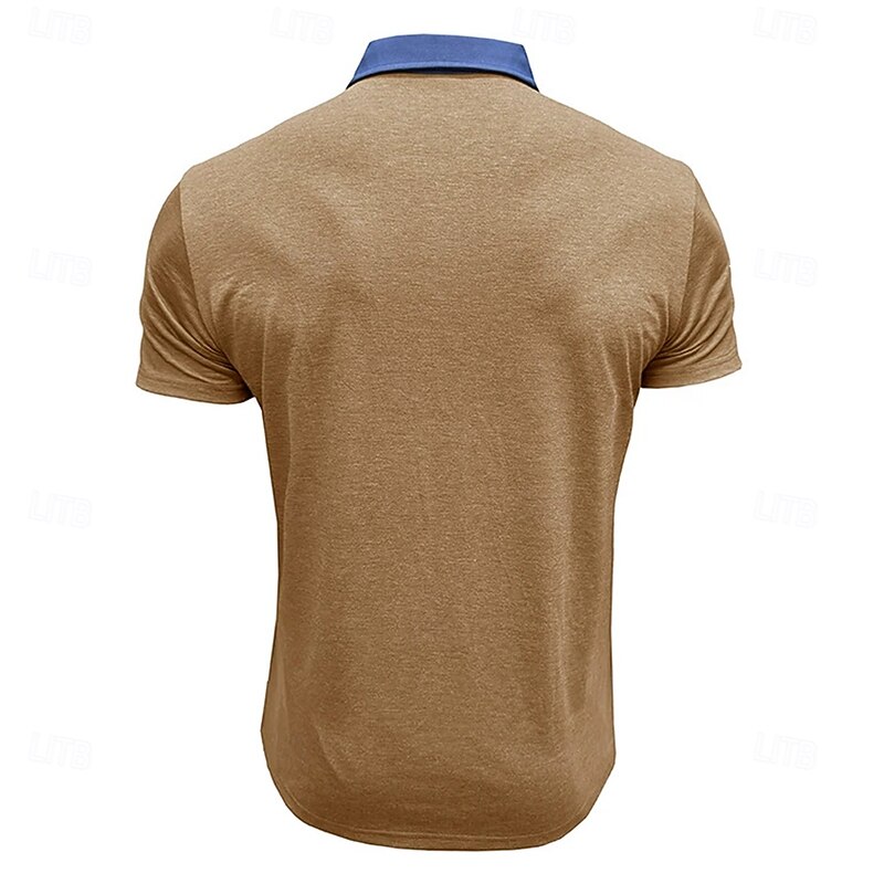 Men's Polo Golf Shirt Business Casual Classic Short Sleeve Fashion Solid Color Buttons Pocket Summer Spring Regular Fit Forest Green Denim Blue Black White Dark Red Burgundy Polo3