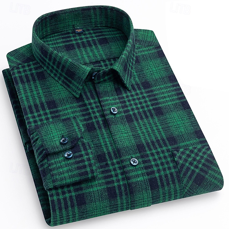 Men's Shirt Summer Shirt Casual Shirt Beach Shirt Button Up Shirt Red Navy Blue Blue Green Dark Blue Long Sleeve Plaid Lapel Vacation Hawaiian Button-Down Clothing Apparel 100% Cotton Fashion Casual4