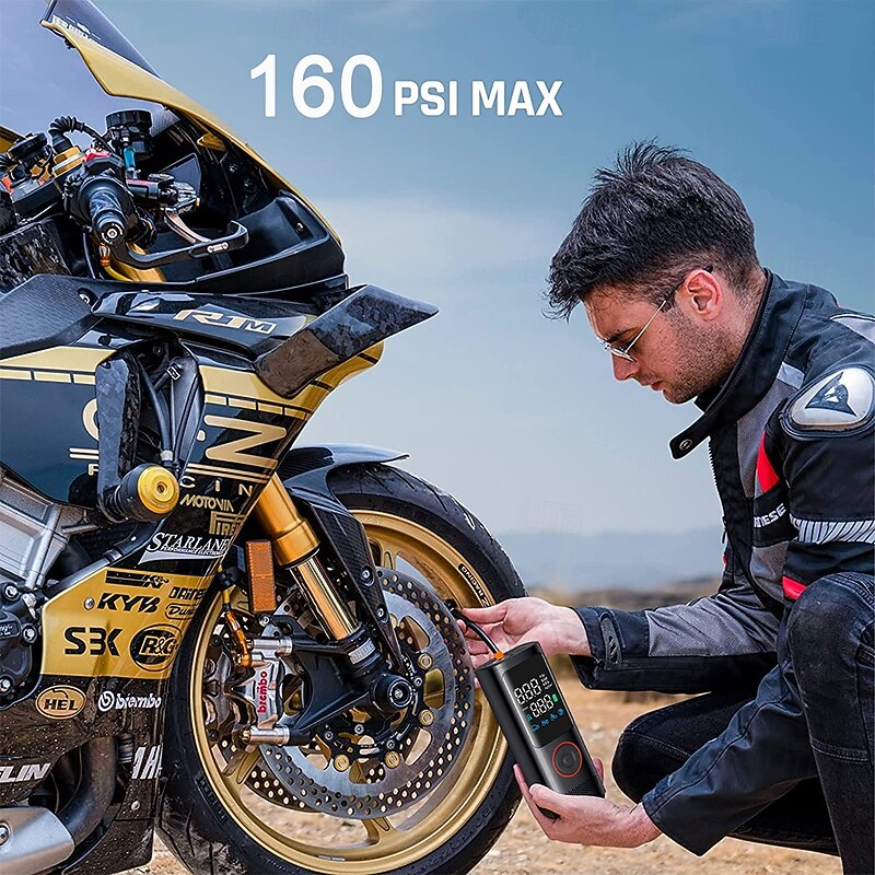 Tire Inflator Portable Air Compressor - tire inflator 25000mAh & 160PSI4X Fast portable air compressor with LCD Digital Tire3