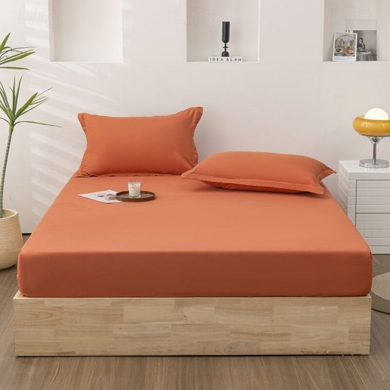 Fitted Sheet,Mattress Protector,Soft Wrinkle & Fade Resistant-Bottom Sheet,Fitted Mattress Pad Cover with Deep Pocket