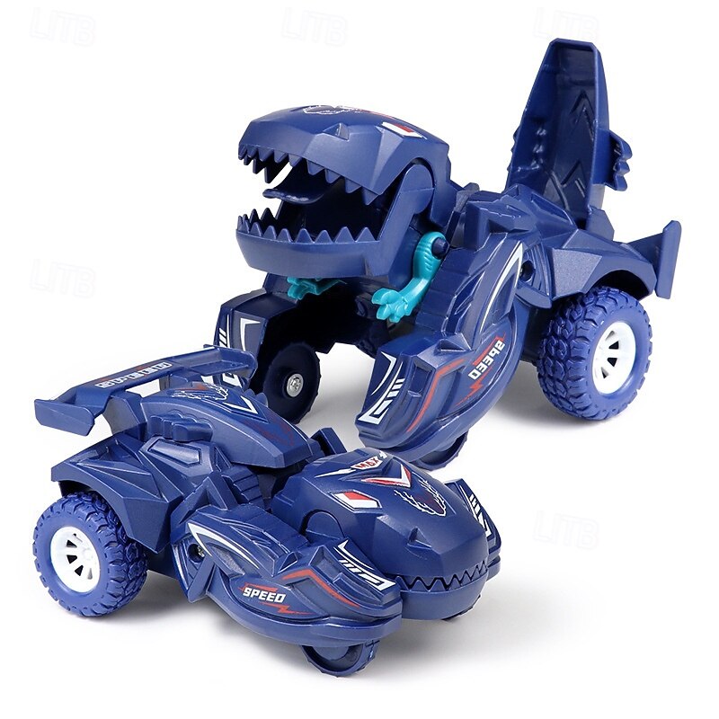2-in-1 Transforming Dinosaur Car Toy - Automatic & Manual Operation Durable ABS Blue - Perfect Gift for Youngsters on Christmas Halloween Thanksgiving for winter2