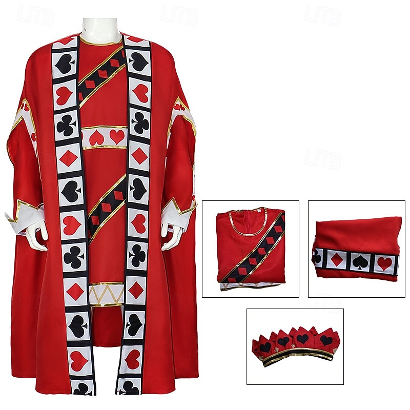 Alice in Wonderland Fairy Tale King of Hearts Cosplay Costume Outfits Cosplay Movie Cosplay for Men's Adults' Masquerade Performance Event / Party4