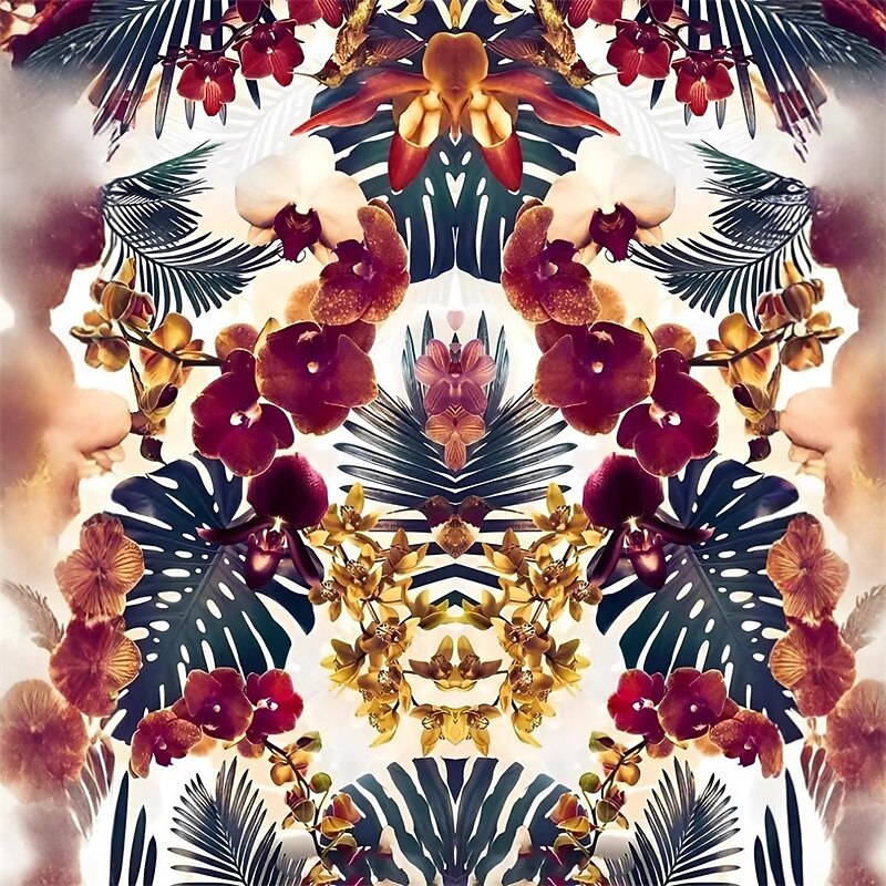 Men's Swim Trunks Swim Shorts 4-Way Stretch Fabric Board Shorts Bottoms Drawstring with Pockets Swimming Surfing Beach Water Sports Floral Printed Summer Spring4