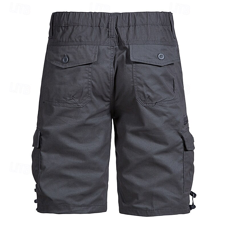 Men's Cargo Shorts Shorts Bermuda shorts Multi Pocket Straight Leg Plain Breathable Moisture Wicking Knee Length Outdoor Casual Camping & Hiking Fashion Streetwear Army Yellow Black3