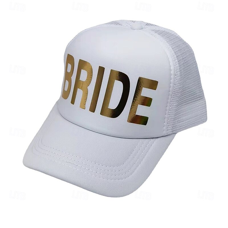 Chic BRIDE Print Baseball Cap for Women - Adjustable, Sun-Protective Mesh Trucker Hat with Breathable Design - Perfect for Spring & Summer Outings