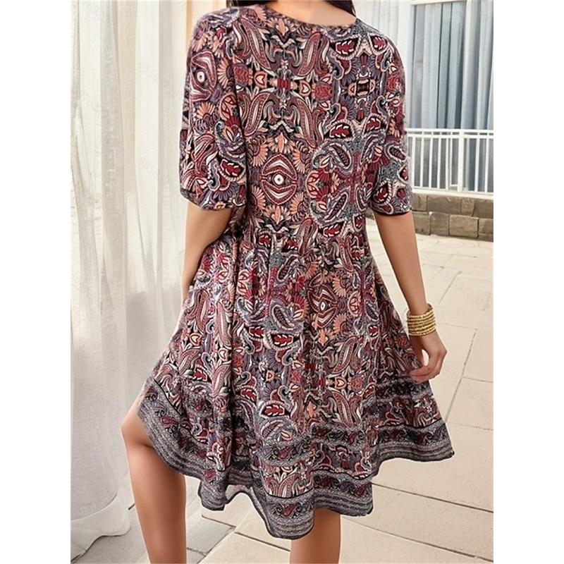 Women's Long Dress Maxi Dress Casual Dress A Line Dress Elegant Stylish Casual Vacation Daily Loose Fit Graphic Short Sleeve V Neck Black Yellow Blue Green Summer Spring2