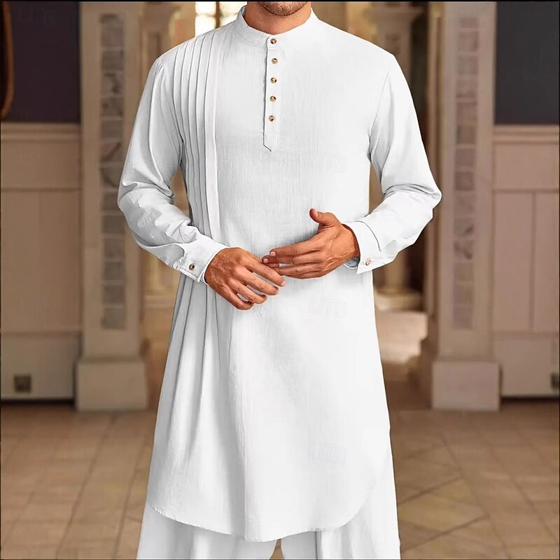 Men's Linen Shirt Dubai Islamic Arabian Muslim Ramadan Adults' Leotard / Onesie