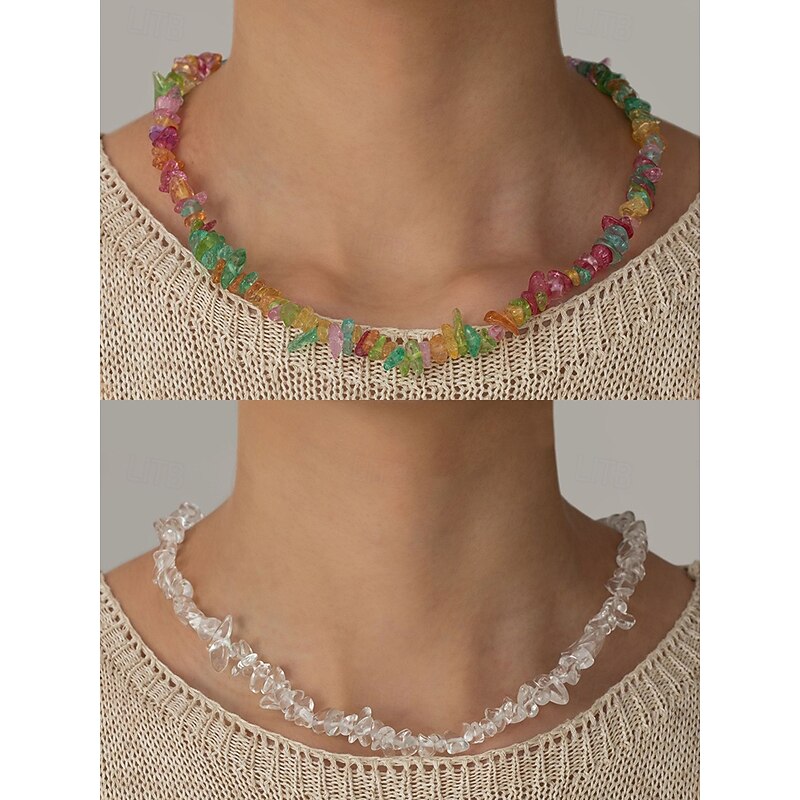 Amethyst Crystal Necklace for Women  Natural Stone, Raw Chip Beads, Boho Chic Style  Perfect for Daily Wear, Spiritual & Healing Jewelry4