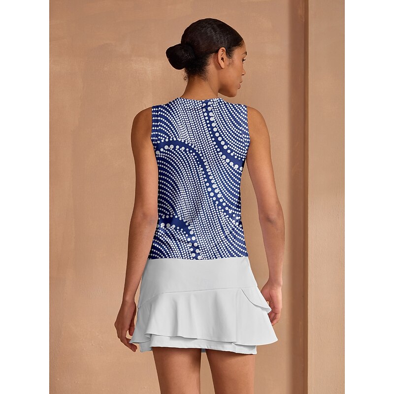 Women's Tennis Shirt Blue Sleeveless Top Ladies Golf Attire Clothes Outfits Wear Apparel2