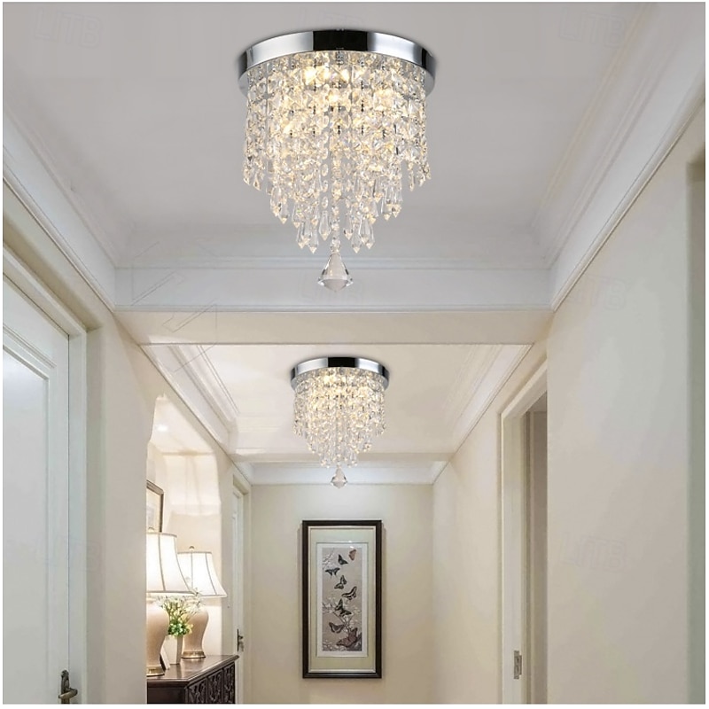Crystal Chandelier LED Round Ceiling Light with LED Brightness Hall Lights 110-240V2