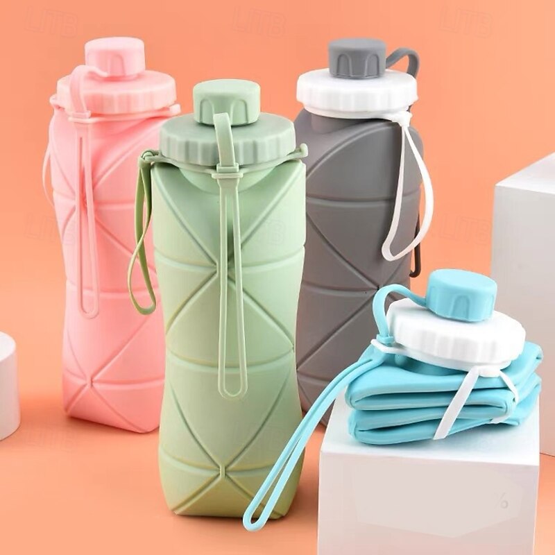 Collapsible Silicone Water Bottle - Leakproof, BPA-Free & Food Grade - Perfect for Hiking & Travel2