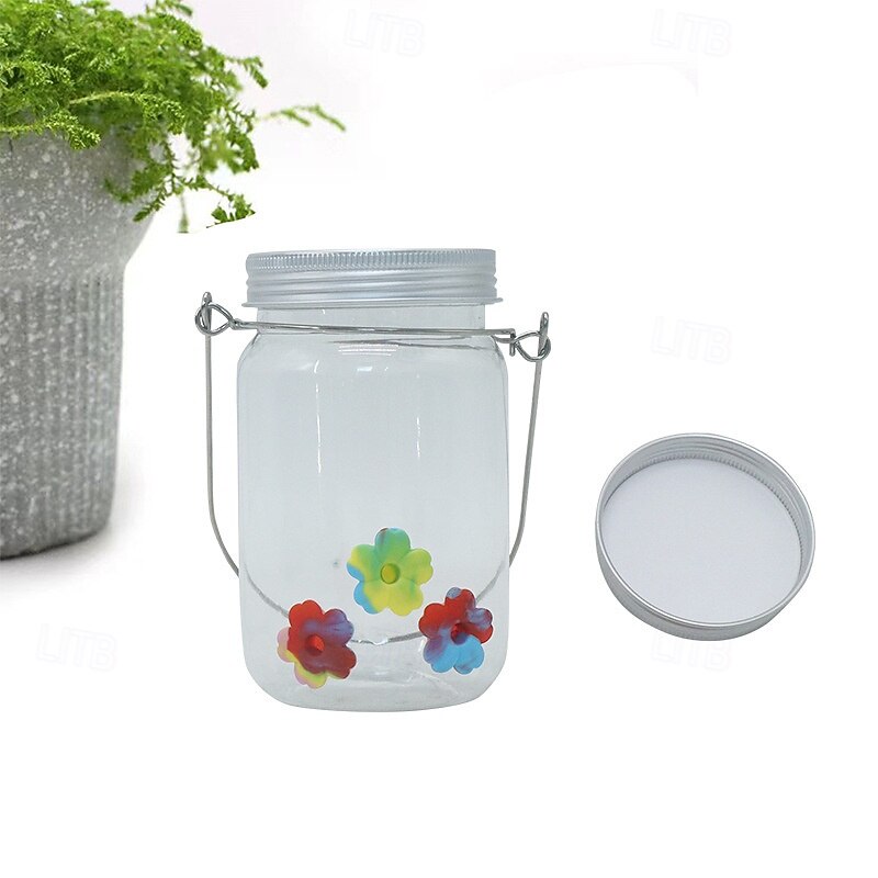 Hummingbird Feeder - Hummingbird Feeder Jar, Mason Jar Feeder Leak Proof Silicone Flowers Wide Top Opening Bird Water Cup, 450ml Bird Feeding Water Mason Jar Dispenser for Garden Yard Patio3