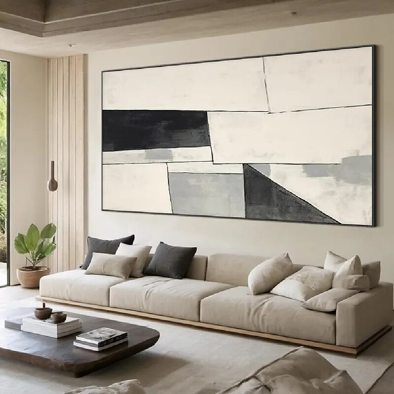 Large Brown abstract oil painting .hand painted Grey modern oil painting handmade black oil painting modern office art for living room wall decoration3