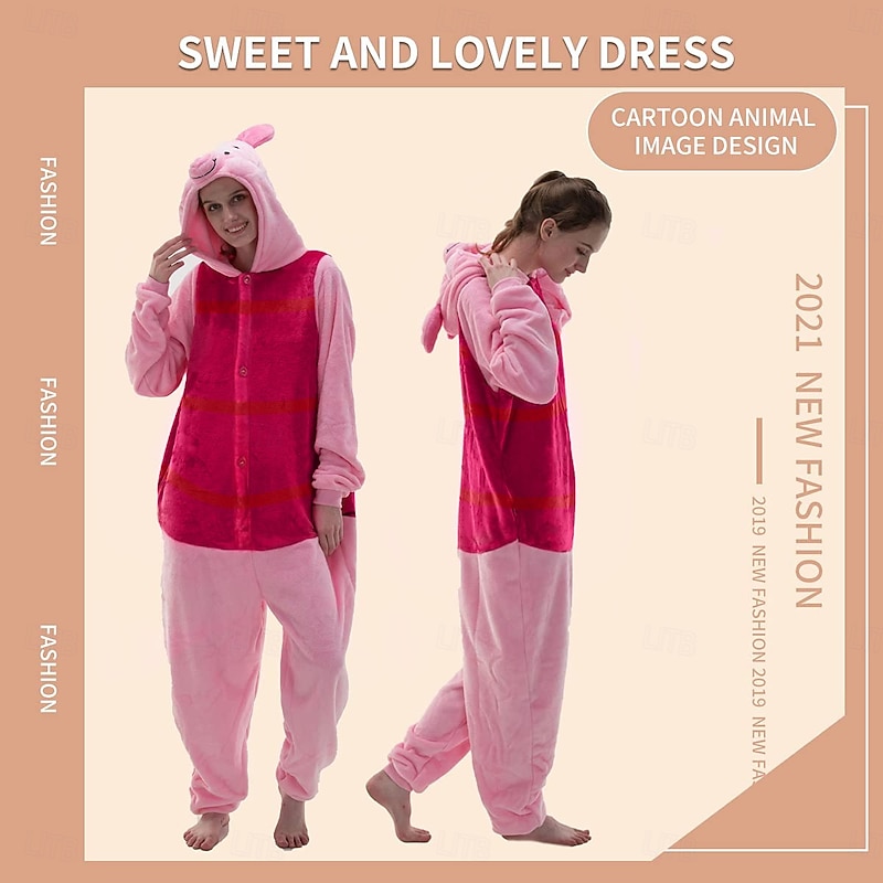 Kid's Adults' Cartoon Patchwork Group Costume Nightwear Onesie Pajamas Carnival Costume Piggy / Pig Animal Onesie Pajamas Kigurumi Pajamas Funny Costume For Men and Women Boys and Girls Carnival4