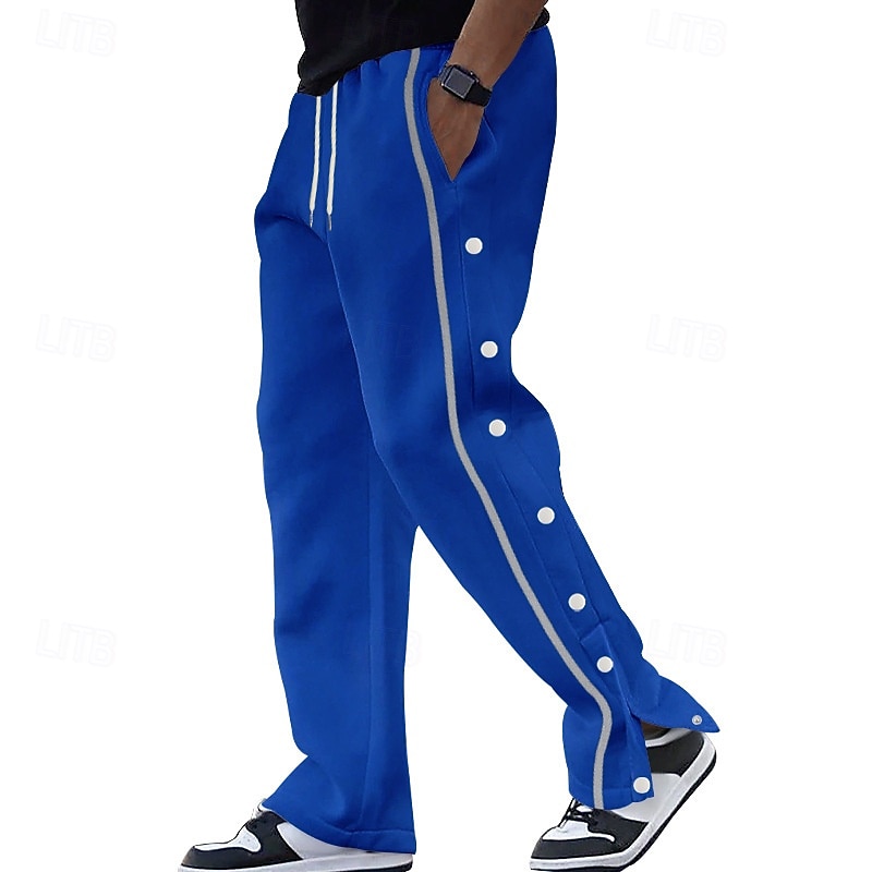 Men's Athletic Pants Sweatpants Trousers Pocket Drawstring Elastic Waist Plain Comfort Sports Outdoor Daily Fashion Casual Royal Blue Khaki Micro-elastic