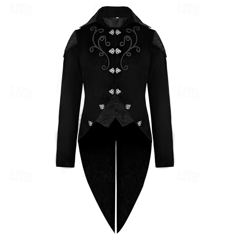 Punk & Gothic Medieval Steampunk Coat Masquerade Vampire Plague Doctor Fancy Dress Men's Royal Steampunk Carnival Masquerade Party Adults' Coat4