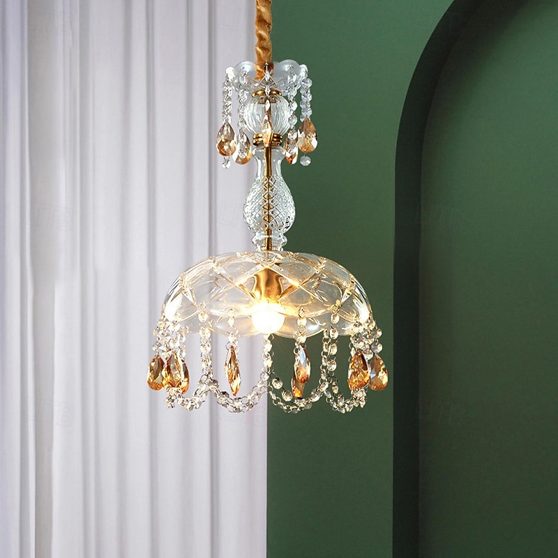 French Retro Style Crystal Chandelier Lantern Desgin Pendant Light 110-240V2