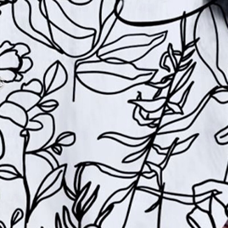 Men's Floral Print Human face Shirt Button Up Shirt Short Sleeve Artistic Abstract Vintage Retro Vacation Holiday Streetwear Summer Spring Turndown 3D Print Collared Shirts White2