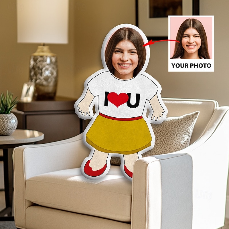 Personalized Gift Memorial Pillow I Love You Soft,Cuddly, Duplex Printed, Hand Washable, Contemporary Designed, Zipper Closed, Cotton Filled, All-Season Decorative Throw Pillow for Cherished Memories2