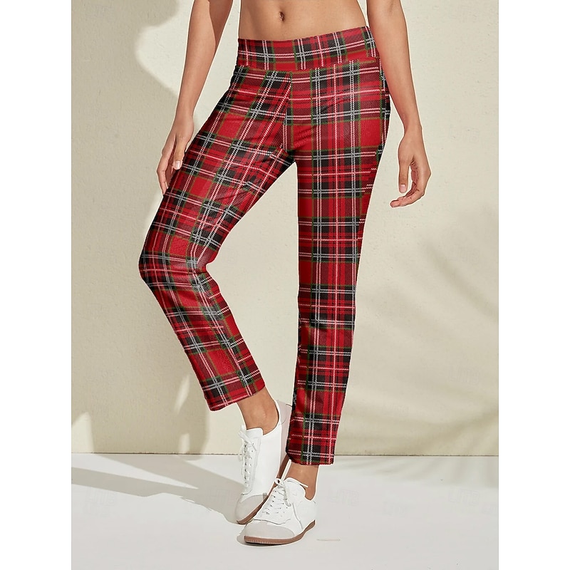 Women's Golf Pants Red black Pants / Trousers Ladies Golf Attire Clothes Outfits Wear Apparel