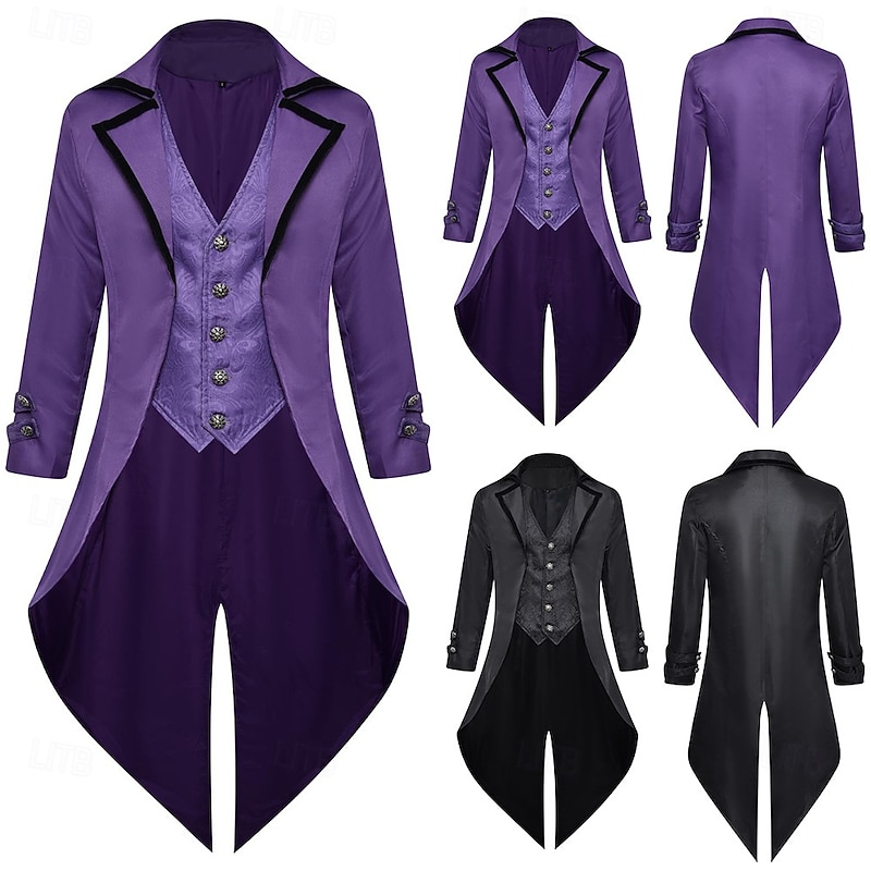 Punk & Gothic Medieval Steampunk Coat Masquerade Vampire Plague Doctor Fancy Dress Men's Steampunk Carnival Masquerade Party Adults' Coat