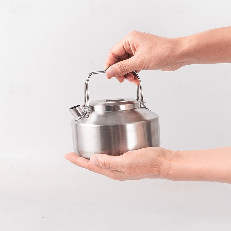 1PC Camping Outdoor 304 Stainless Steel Mini Kettle Portable Compact Teapot for Hiking and Backpacking Durable Lightweight Design with Heat-Resistant Handle Ideal for Boiling Water, Coffee, or Tea4